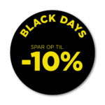 Black Days rudesticker til vinduet - 10%  - Ø32 (Gul)