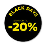 Black Days rudesticker til vinduet - 20%  - Ø32 (Gul)