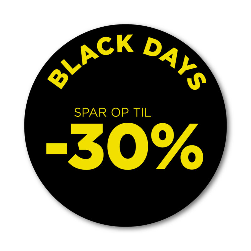 Black Days rudesticker til vinduet - 30% - Ø32 (Gul)