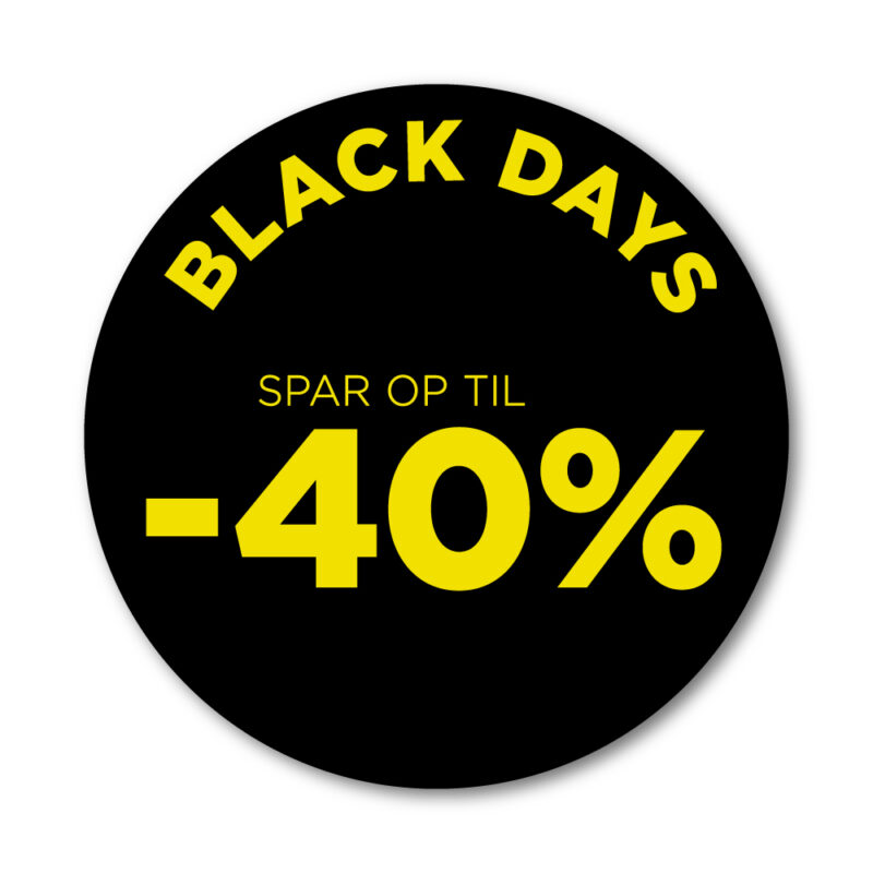 Black Days rudesticker til vinduet - 40% - Ø32 (Gul)