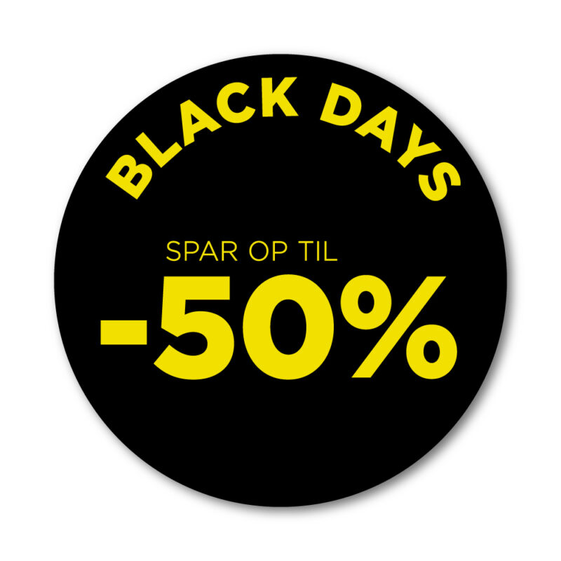 Black Days rudesticker til vinduet - 50% - Ø32 (Gul)