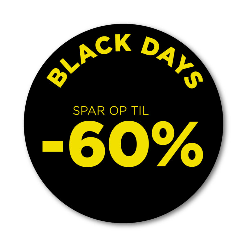 Black Days rudesticker til vinduet - 60% - Ø32 (Gul)