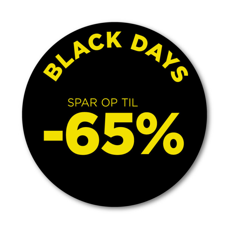 Black Days rudesticker til vinduet - 65% - Ø32 (Gul)