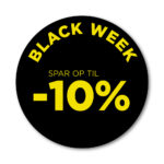 Black Week rudesticker til vinduet - 10%  - Ø32 (Gul)