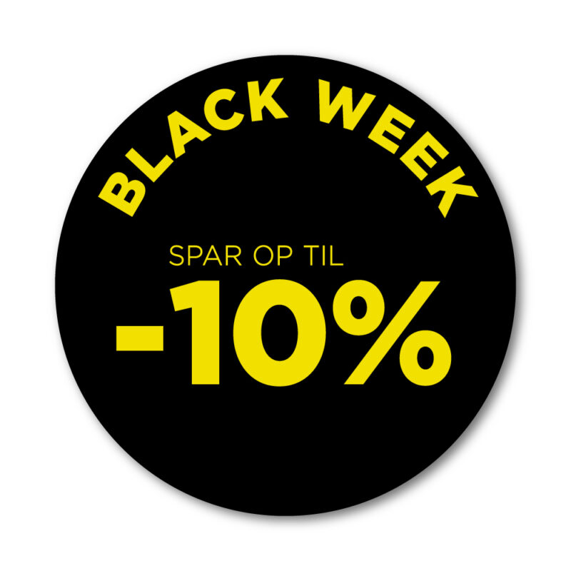 Black Week rudesticker til vinduet - 10%  - Ø32 (Gul)