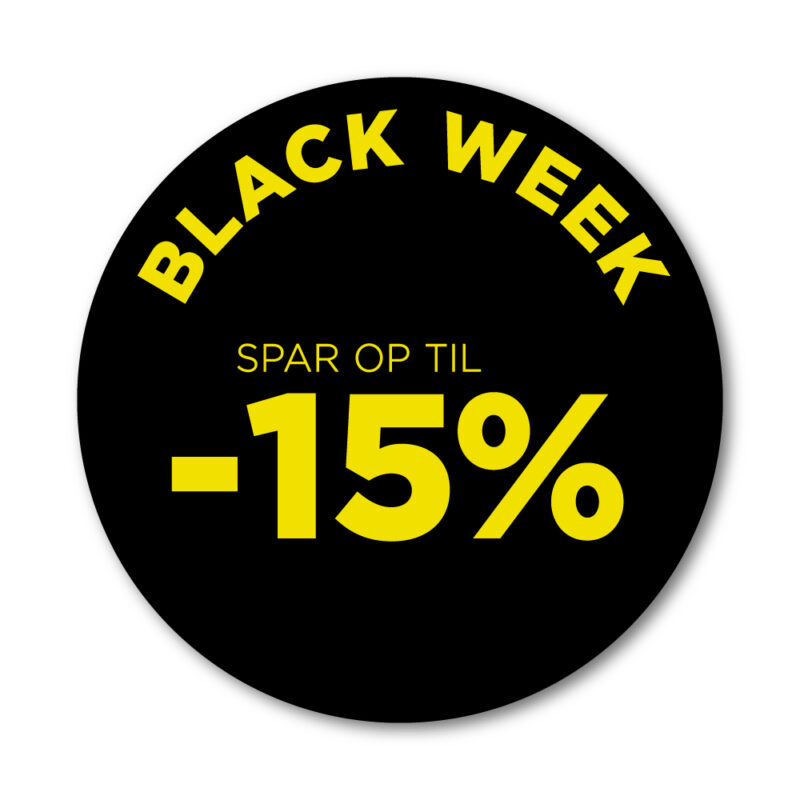 Black Week rudesticker til vinduet - 15%  - Ø32 (Gul)