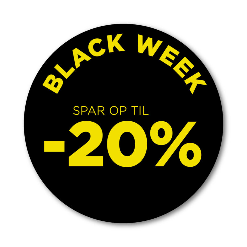 Black Week rudesticker til vinduet - 20%  - Ø32 (Gul)