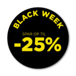 Black Week rudesticker til vinduet - 25%  - Ø32 (Gul)