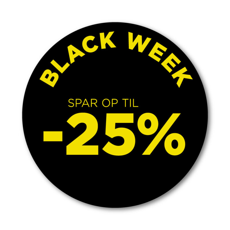 Black Week rudesticker til vinduet - 25% - Ø32 (Gul)