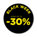 Black Week rudesticker til vinduet - 30%  - Ø32 (Gul)