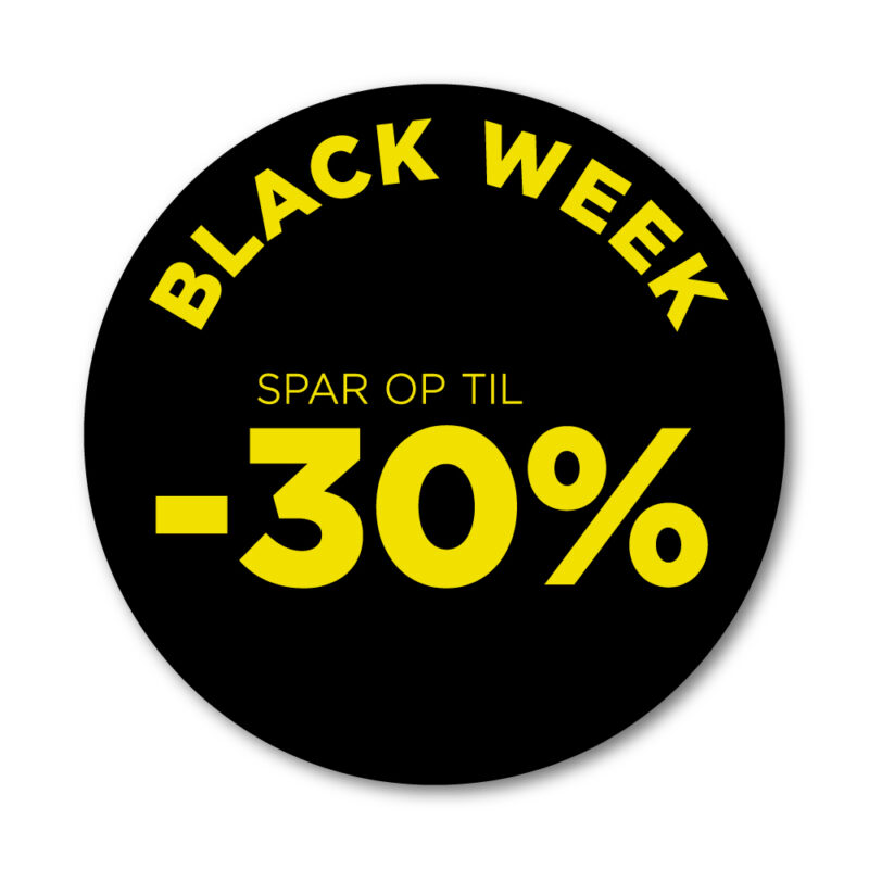 Black Week rudesticker til vinduet - 30% - Ø32 (Gul)