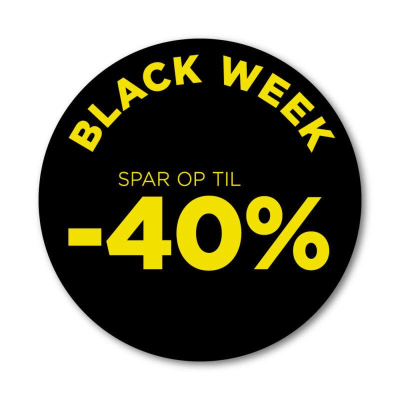 Black Week rudesticker til vinduet - 40% - Ø32 (Gul)