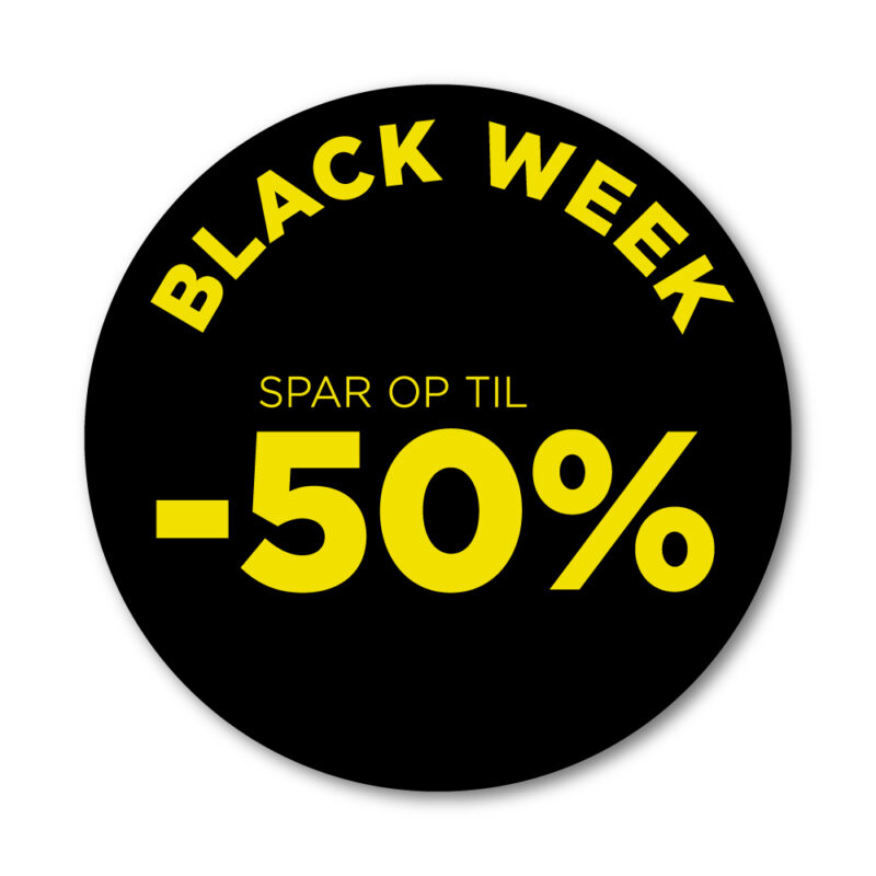 Black Week rudesticker til vinduet - 50% - Ø32 (Gul)