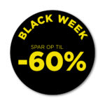 Black Week rudesticker til vinduet - 60%  - Ø32 (Gul)