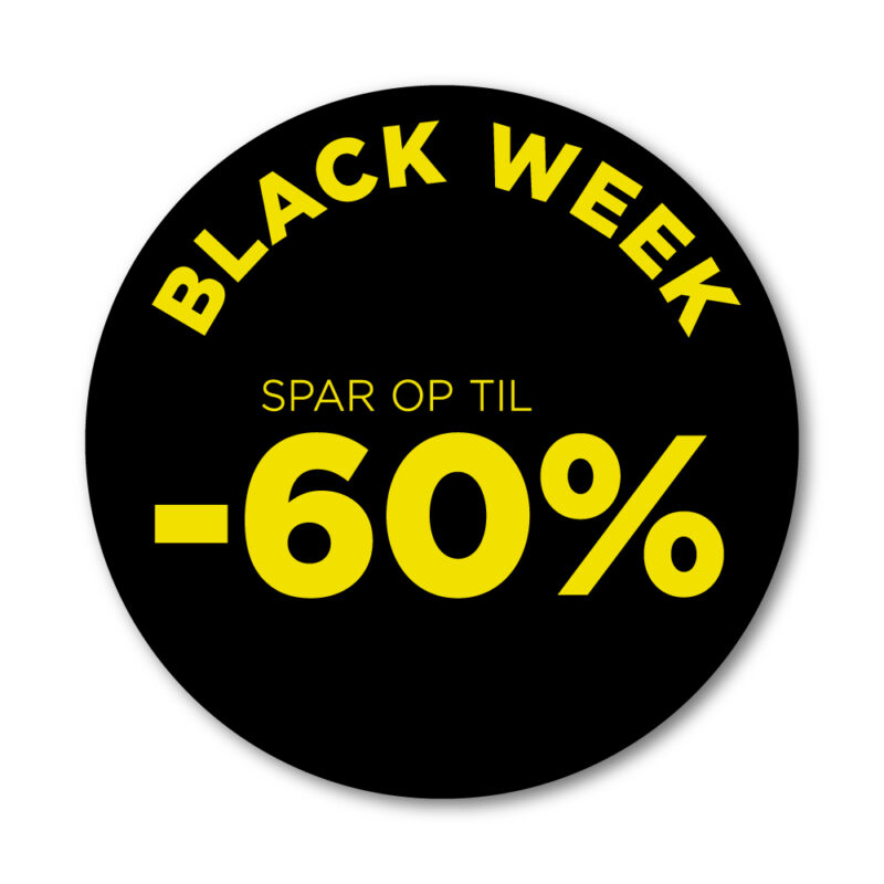 Black Week rudesticker til vinduet - 60% - Ø32 (Gul)