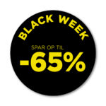 Black Week rudesticker til vinduet - 65%  - Ø32 (Gul)