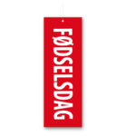 Lofthænger Fødselsdag- Rød/hvid - 14,8x42 cm.