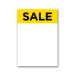 Gul SALE skilt A4 - Karton 300 g - 210x297 mm. kasse med 100 ark.