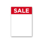 Rød SALE skilt A6 - Karton 300 g - 105x148 mm. kasse med 100 ark.