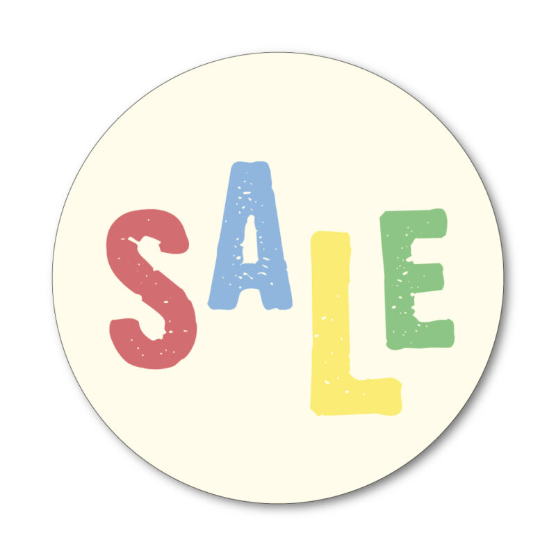 SALE Color vinylsticker til ruden med  Ø32 cm. - Pris pr. stk.