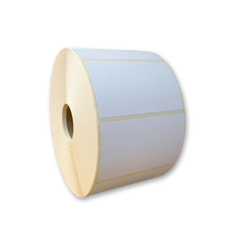 Hvid Thermo etiket 100x60 mm - rulle med 1.000 stk.