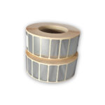 Sølv etiket 30 x 12 mm - rulle med 2.500 stk.
