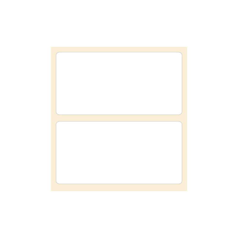 Hvid PE - etiket 69,5x34,5 rulle med 1.000 stk.