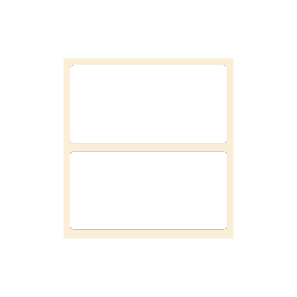 Hvid PE - etiket 69,5x34,5 rulle med 1.000 stk.