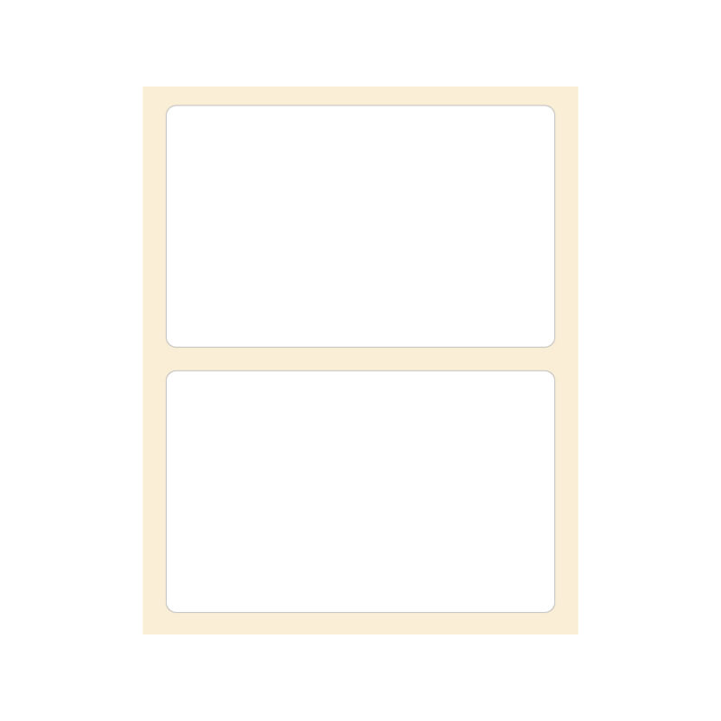 Hvid papiretiket 37x23 mm – Rulle med aftageligt lim.