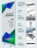 Sølv Basic Roll-Up - UDEN Print!  - 80x200cm