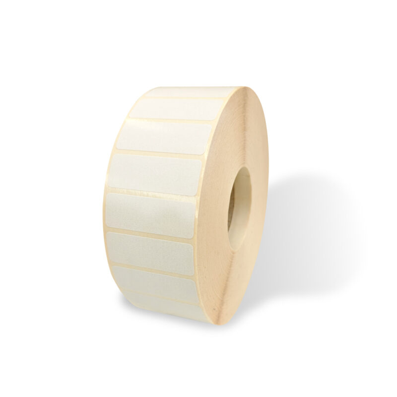 42 x 15 mm Hvid etiket med permanent lim