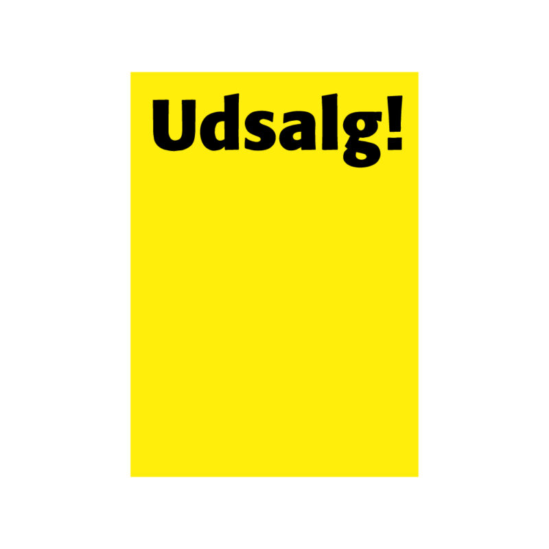 UDSALG A4 papir skilt - 210x297mm - Citrus gul