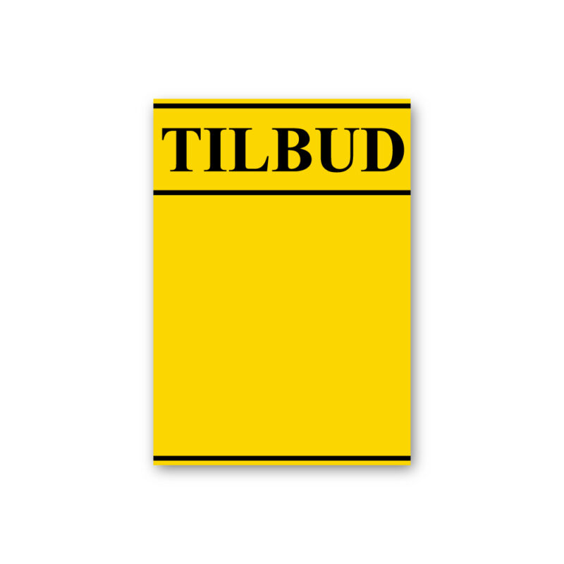 TILBUD - A6 kartonskilt sort/gul